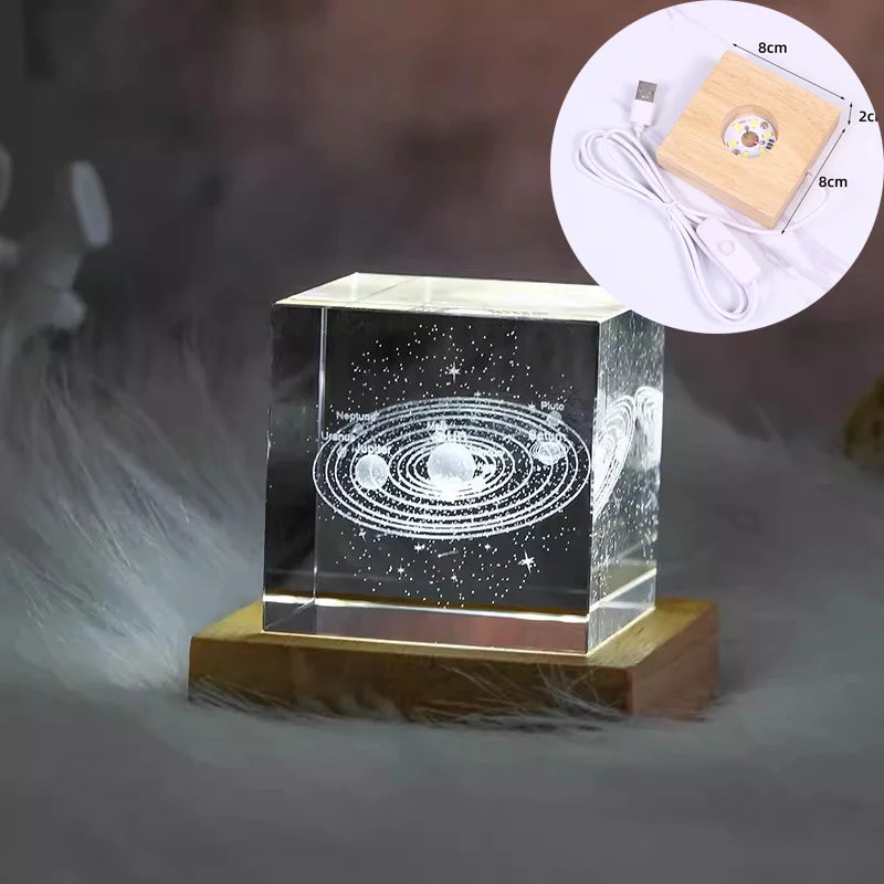 Luminária Cristal 3D – Universo em Cubo