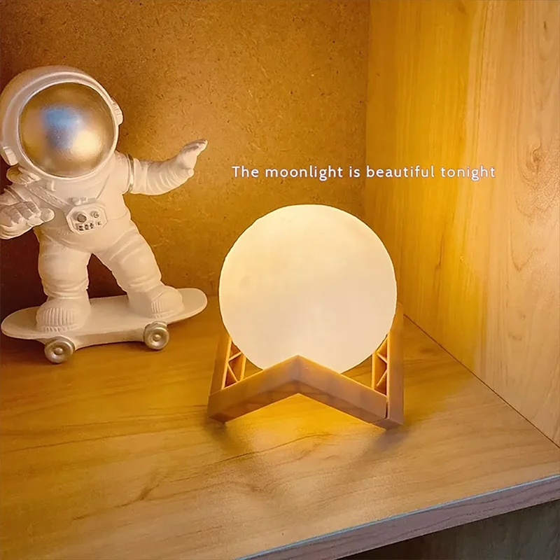 Luminária Lua Realista 3D – Atmosfera Aconchegante com Estilo