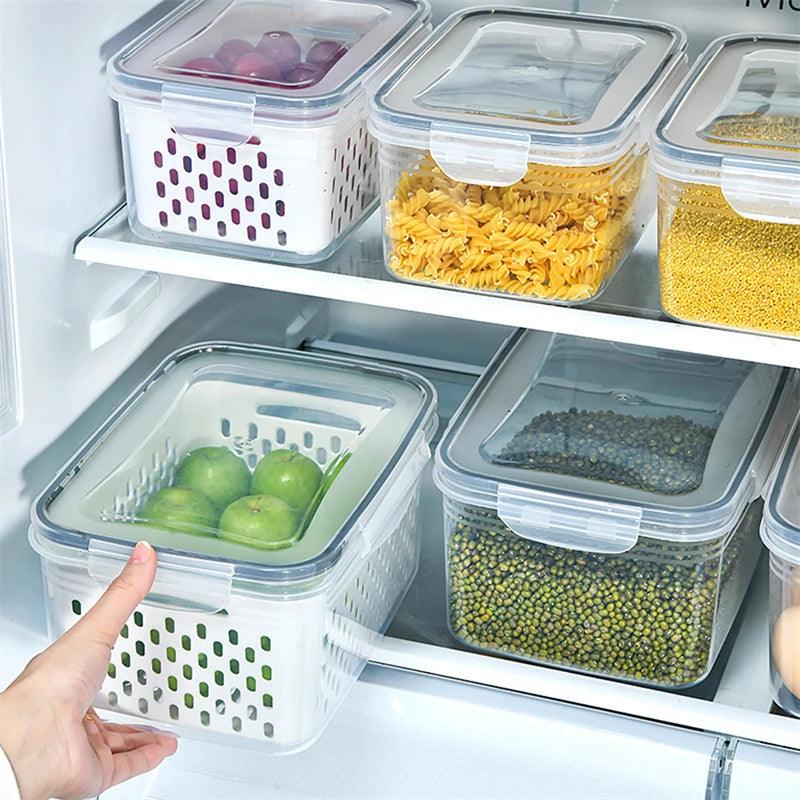 Cesto Organizador Multiuso para Geladeira – Mantém Alimentos Frescos por Mais Tempo