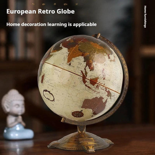 Globo terestre vintage com suporte em metal