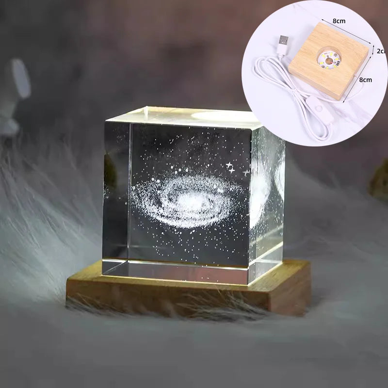 Luminária Cristal 3D – Universo em Cubo