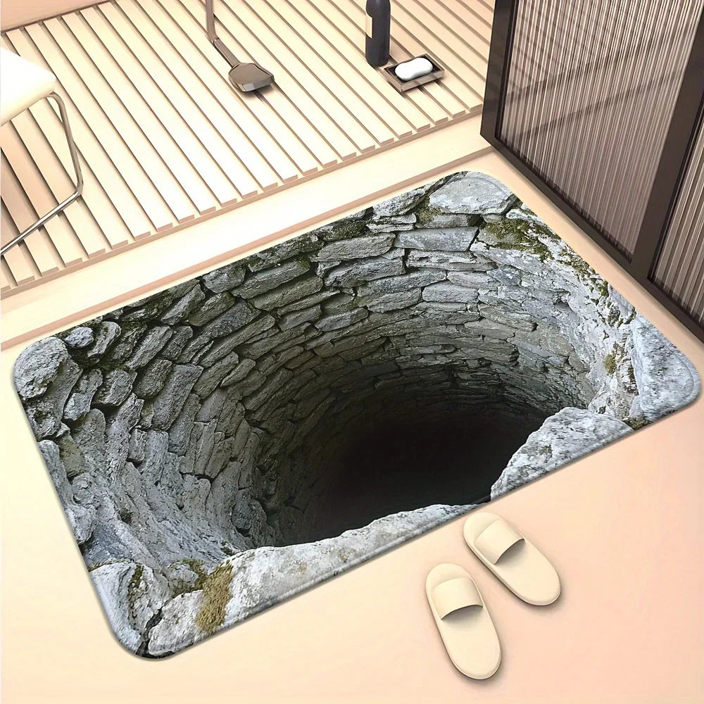Tapete Ilusão de Óptica “Abismo Infinito” – Antiderrapante e Lavável