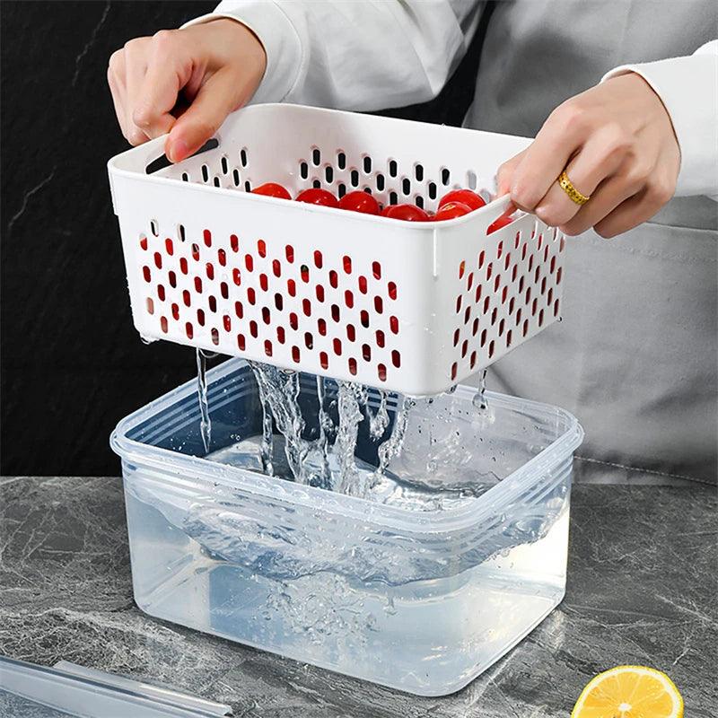 Cesto Organizador Multiuso para Geladeira – Mantém Alimentos Frescos por Mais Tempo