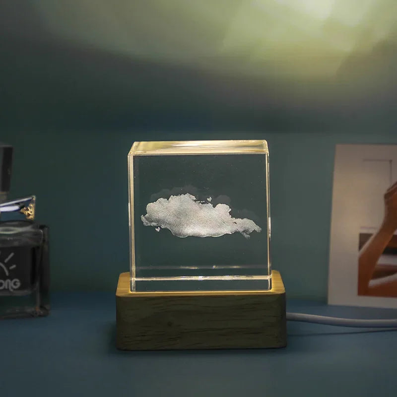 Luminária Cristal 3D – Universo em Cubo