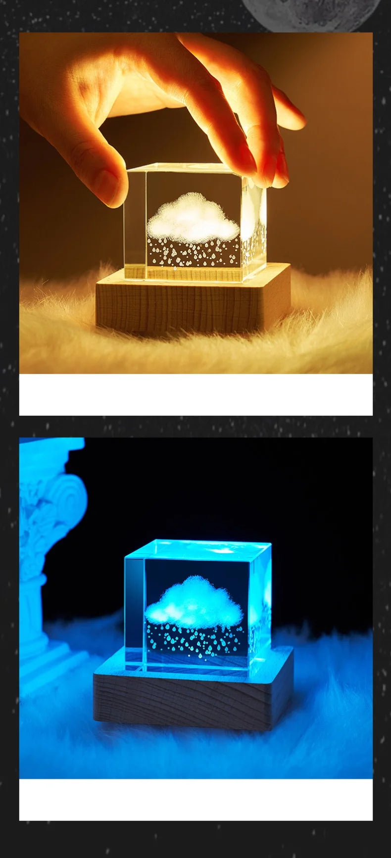 Luminária Cristal 3D – Universo em Cubo