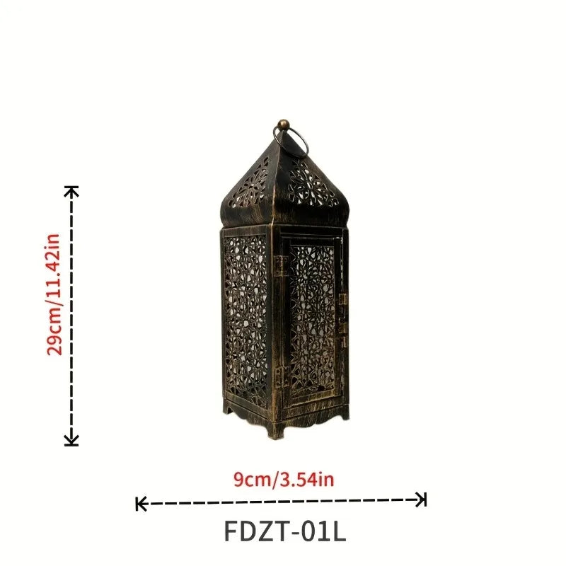 Lanterna Árabe Vintage em Metal – Estilo Oriente Médio, Sem Vela