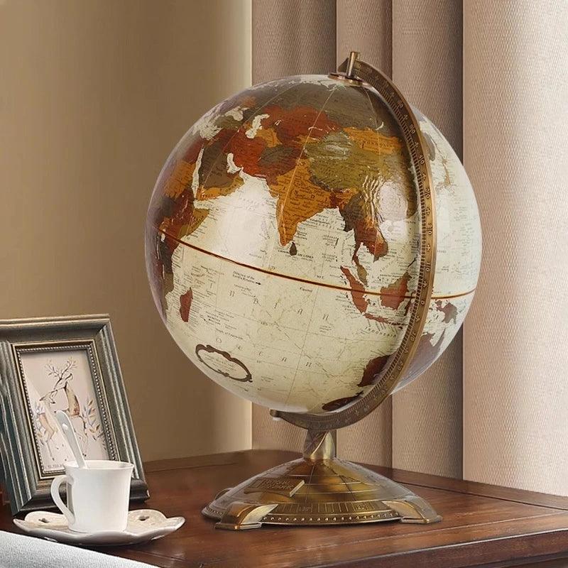 Globo terestre vintage com suporte em metal