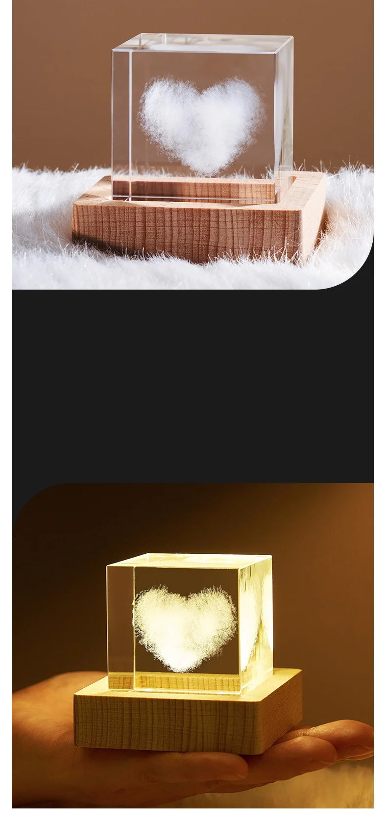 Luminária Cristal 3D – Universo em Cubo