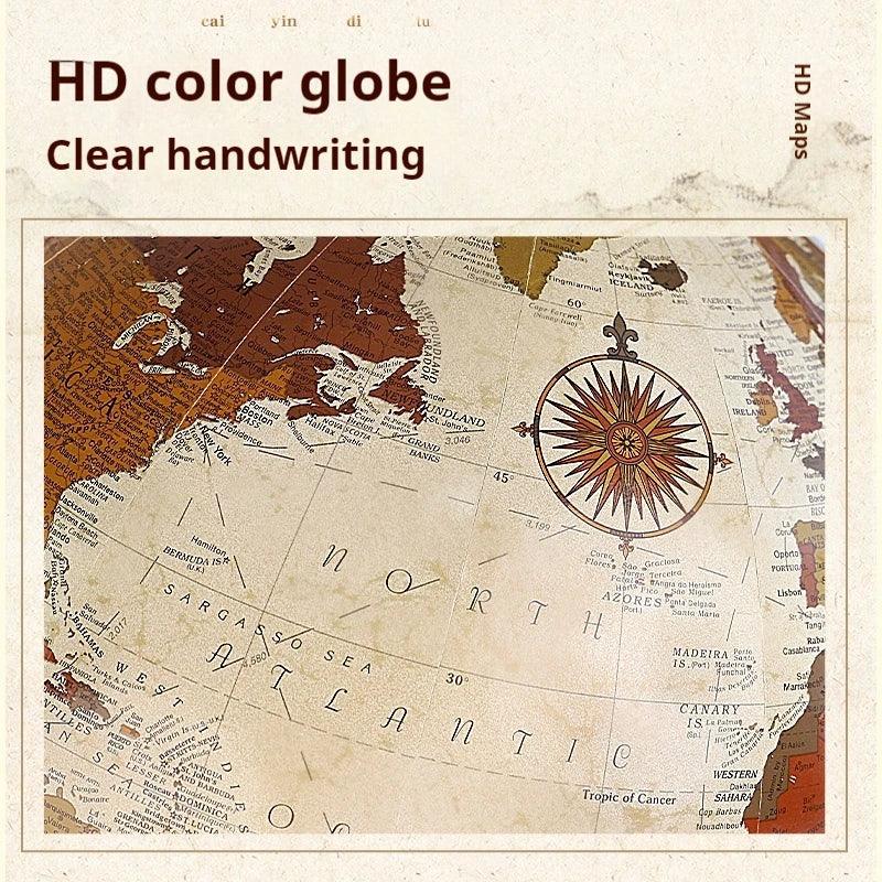 Globo terestre vintage com suporte em metal