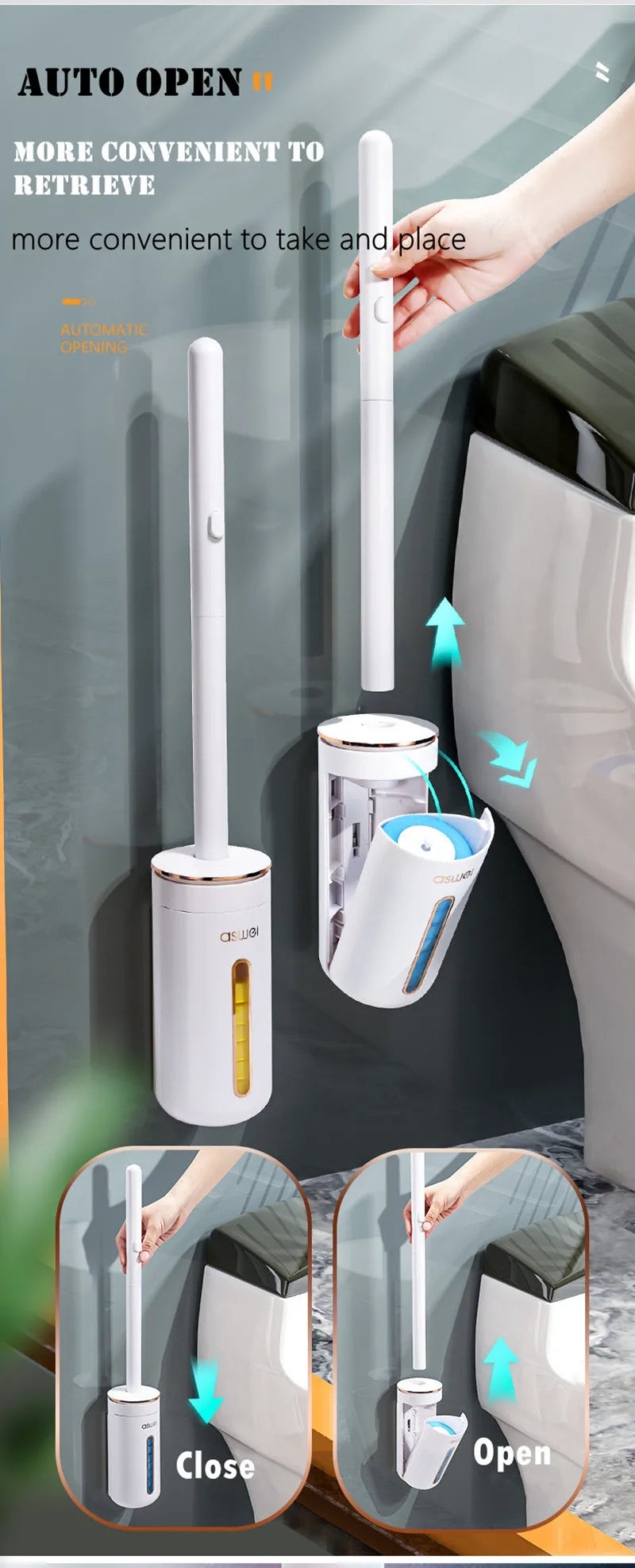 Escova Sanitária com Refil Descartável – Higiene sem contato