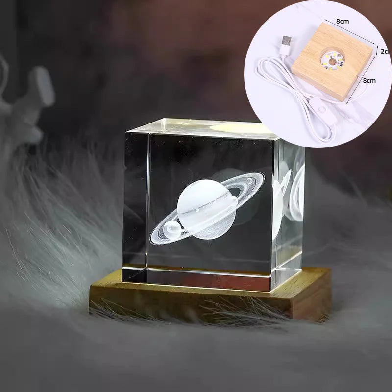 Luminária Cristal 3D – Universo em Cubo
