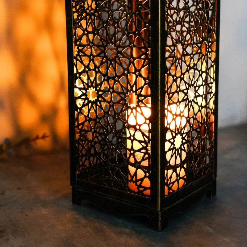 Lanterna Árabe Vintage em Metal – Estilo Oriente Médio, Sem Vela