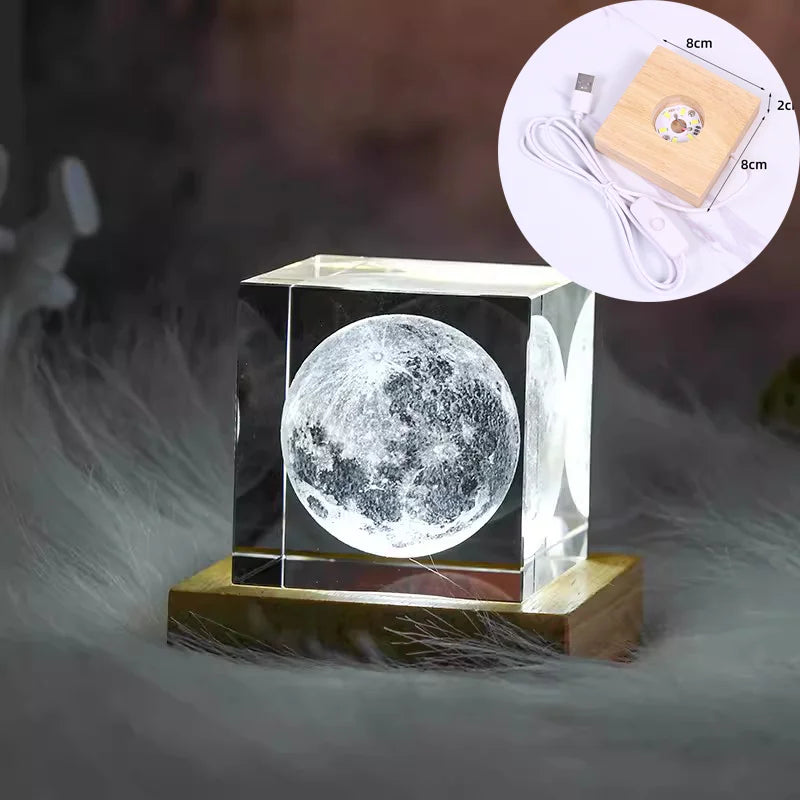 Luminária Cristal 3D – Universo em Cubo