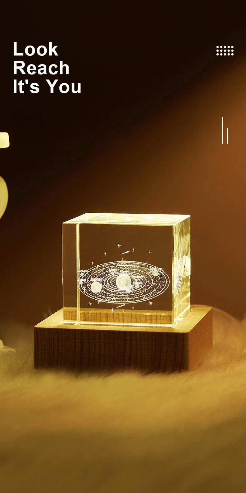 Luminária Cristal 3D – Universo em Cubo