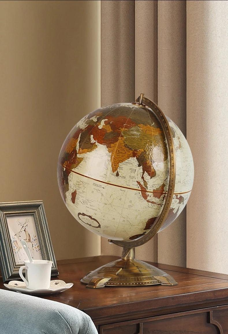 Globo terestre vintage com suporte em metal