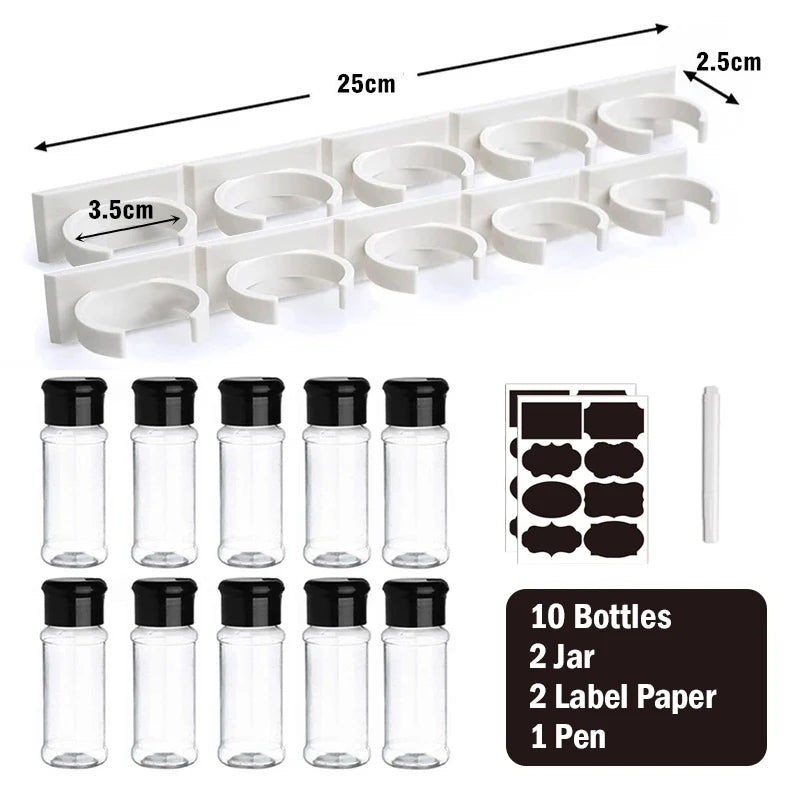 Kit Potes para Condimentos e Temperos com Dosador Integrado