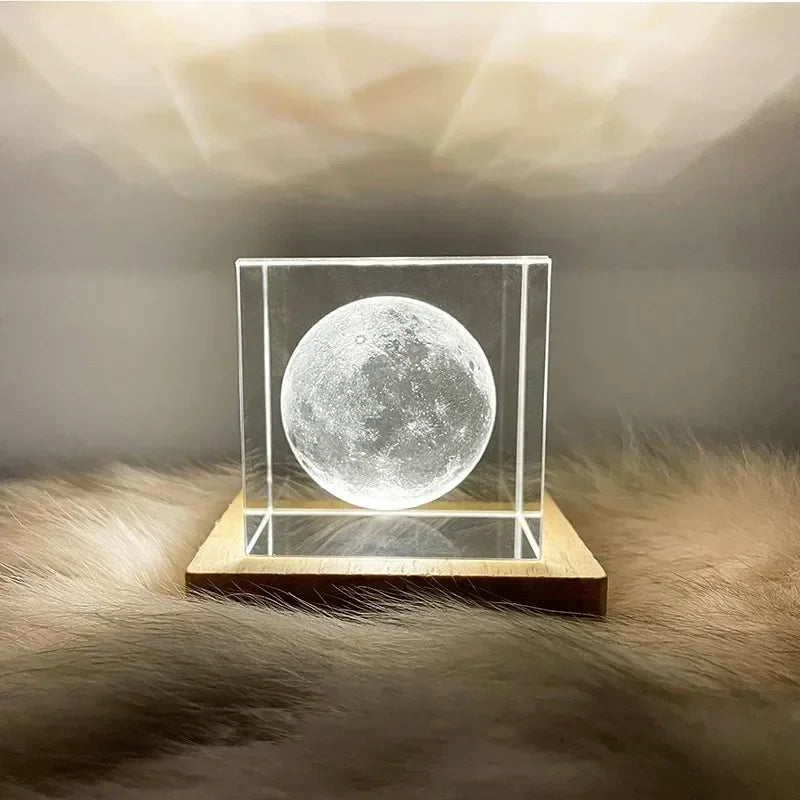 Luminária Cristal 3D – Universo em Cubo