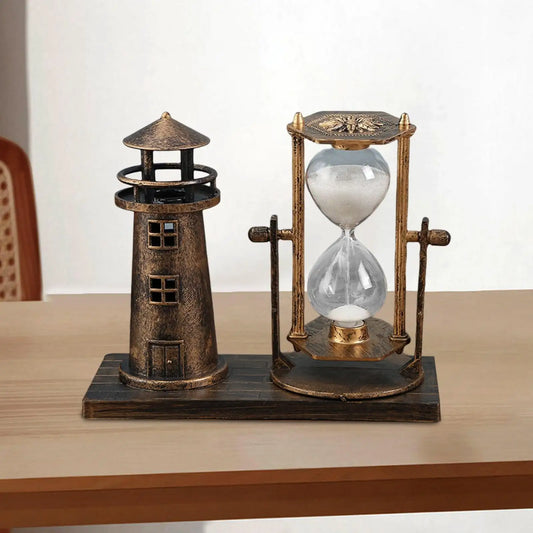 Ampulheta Farol Decorativa – Relógio de Areia Vintage para Mesa e Escritório