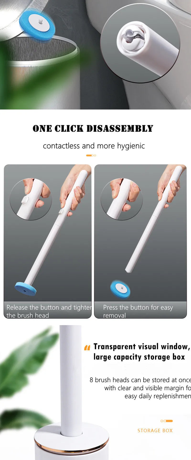 Escova Sanitária com Refil Descartável – Higiene sem contato