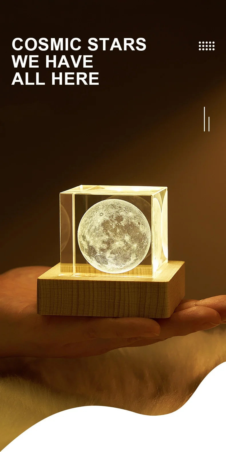 Luminária Cristal 3D – Universo em Cubo