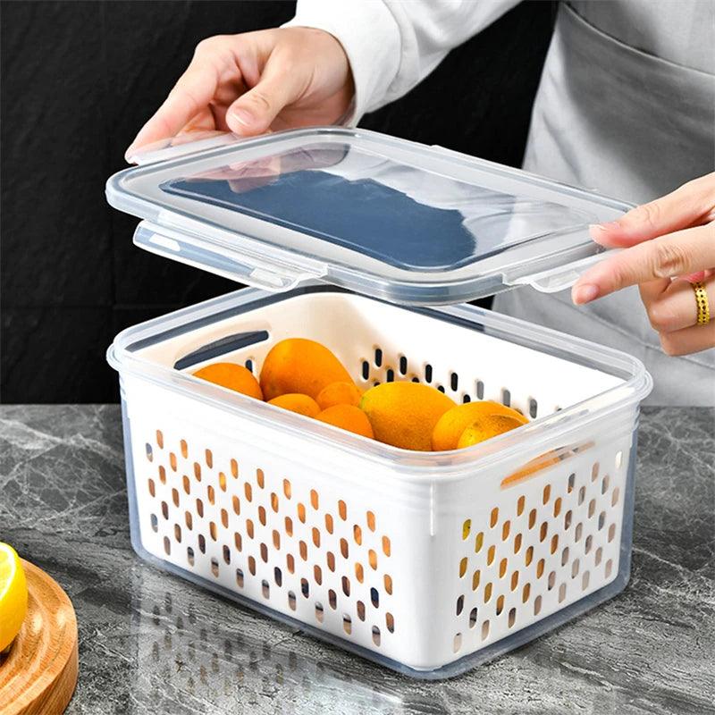Cesto Organizador Multiuso para Geladeira – Mantém Alimentos Frescos por Mais Tempo