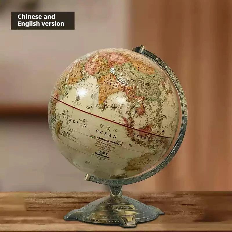 Globo terestre vintage com suporte em metal