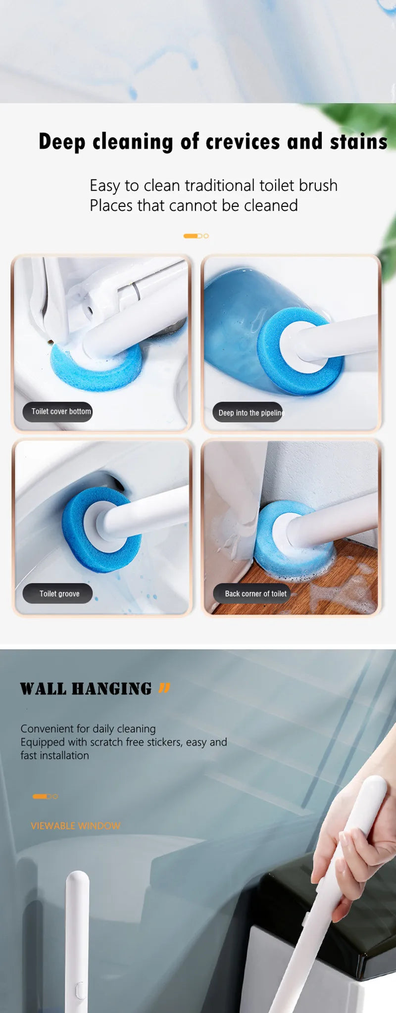Escova Sanitária com Refil Descartável – Higiene sem contato