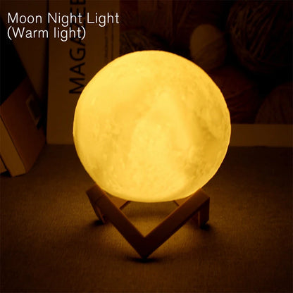 Luminária Lua Realista 3D – Atmosfera Aconchegante com Estilo