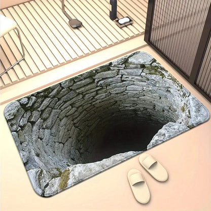 Tapete Ilusão de Óptica “Abismo Infinito” – Antiderrapante e Lavável