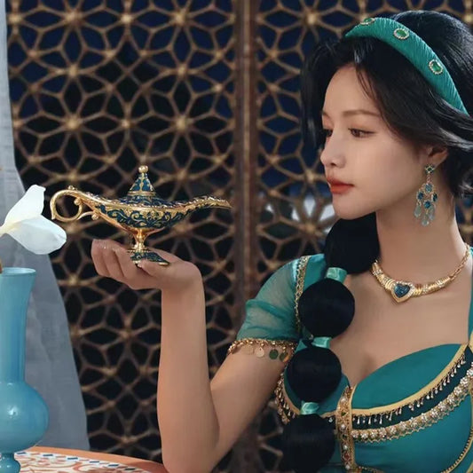 Lâmpada Mágica do Aladdin Vintage – Miniatura Decorativa em Metal Estilo Europeu