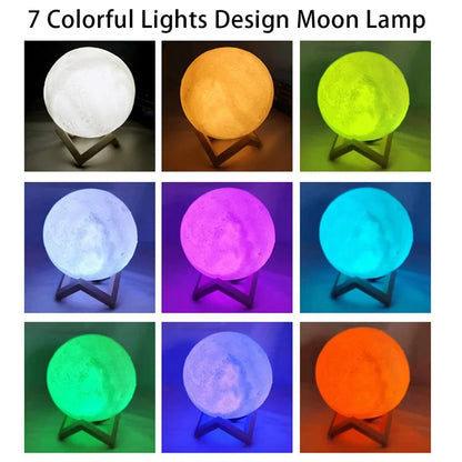 Luminária Lua Realista 3D – Atmosfera Aconchegante com Estilo