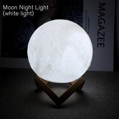 Luminária Lua Realista 3D – Atmosfera Aconchegante com Estilo