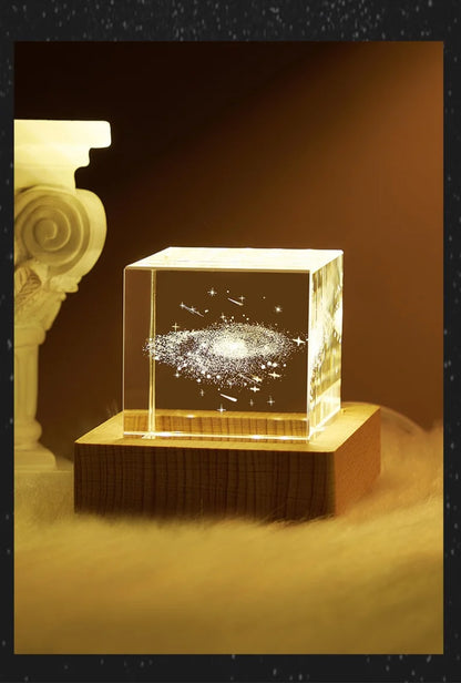 Luminária Cristal 3D – Universo em Cubo