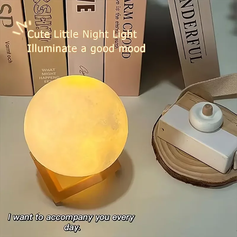Luminária Lua Realista 3D – Atmosfera Aconchegante com Estilo