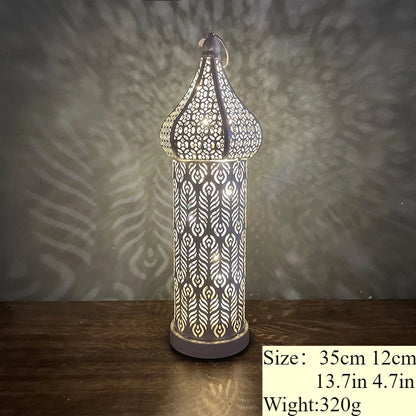 Lanterna Árabe Vintage em Metal – Estilo Oriente Médio, Sem Vela