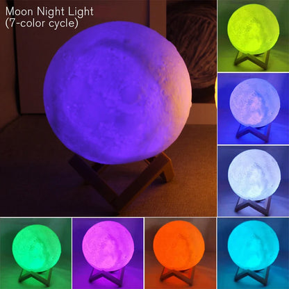 Luminária Lua Realista 3D – Atmosfera Aconchegante com Estilo