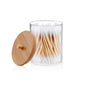Porta Cotonete com Tampa de Bambu