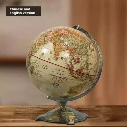 Globo terestre vintage com suporte em metal